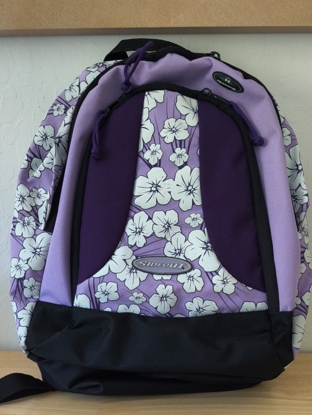 Vintage Purple Sideout Backpack with Blossom Design